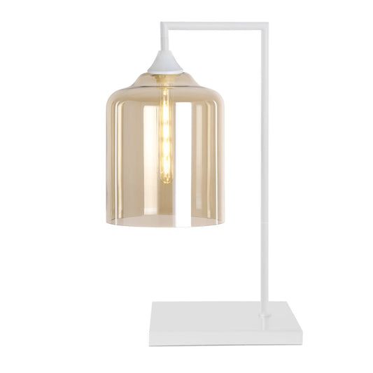 Murano Large White Table Lamp with Glass Shade