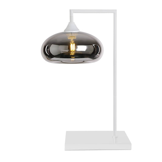 Murano Large White Table Lamp with Mushroom Glass Shade