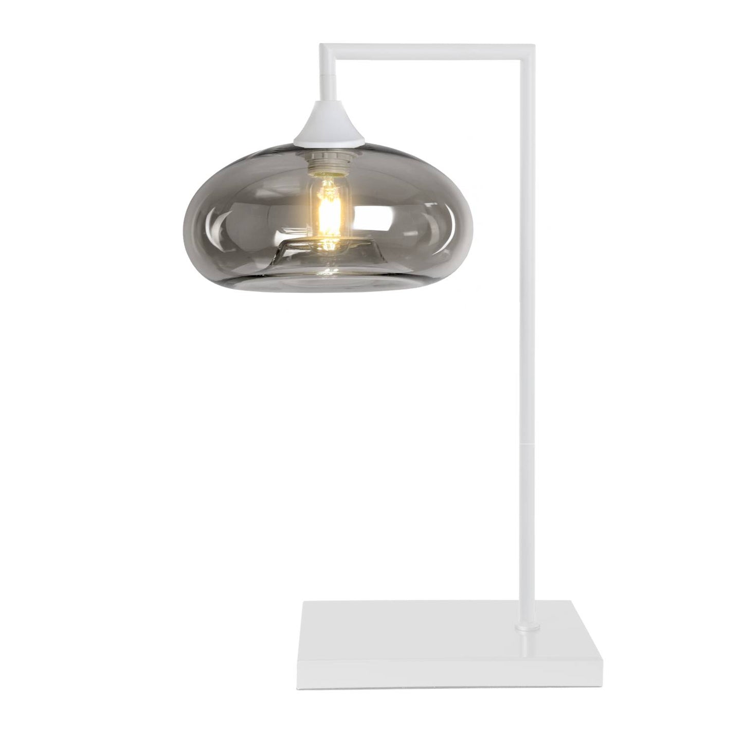 Murano Large White Table Lamp with Mushroom Glass Shade