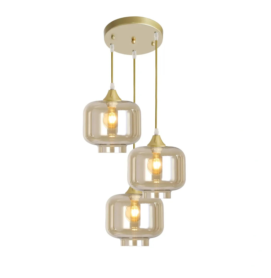 3 light round deals pendant