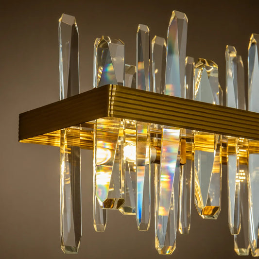 Burano Long Bar Faceted Crystal pendant Brass/Gold