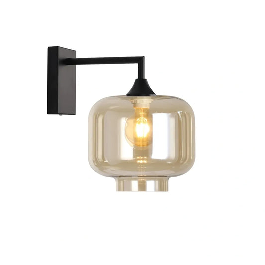 Murano Black Wall Light with Round glass