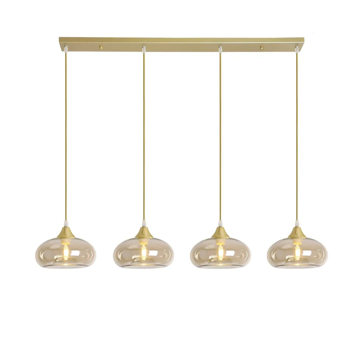 Murano 4 Light Gold Bar with Mushroom Glass shades