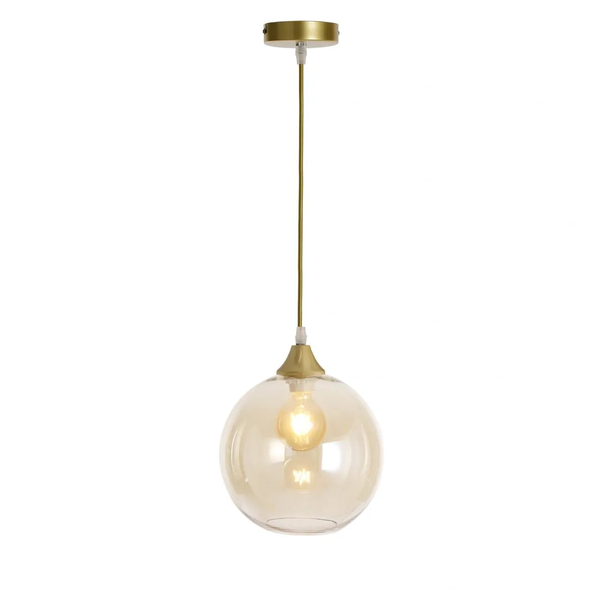 Murano 1 Light Gold Pendant With Globe shade