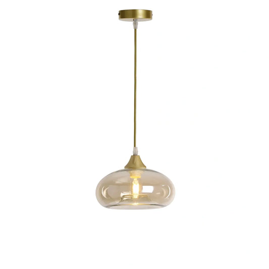 Murano 1 Light Gold Pendant Mushroom Shade