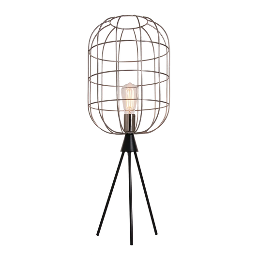 Torcello Wire Work Large Tripod Table Lamp Satin Nickel