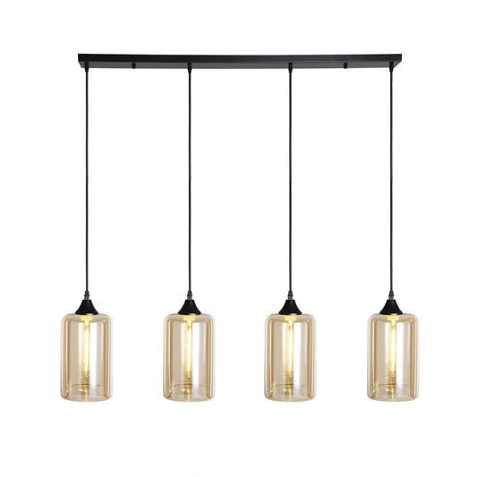 Murano 4 Light Bar Slim Cylinder Glass shades