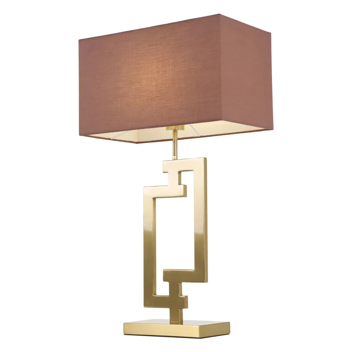 Large Brass table Lamp with Rectangle shade