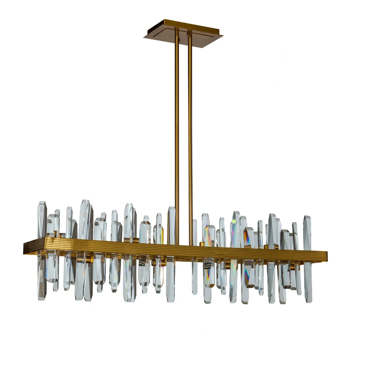 Burano Long Bar Faceted Crystal pendant Brass/Gold