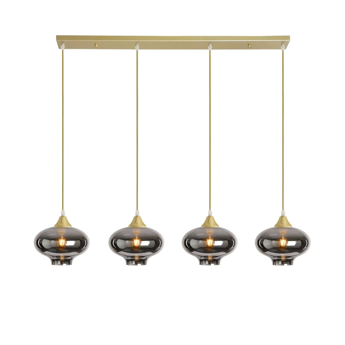 Murano 4 Light Gold Bar with Teardrop Glass shades