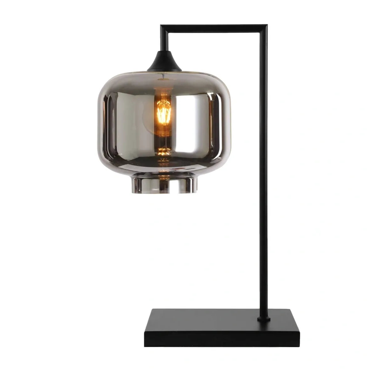 Murano Large Black Table Lamp with Round Glass Shade