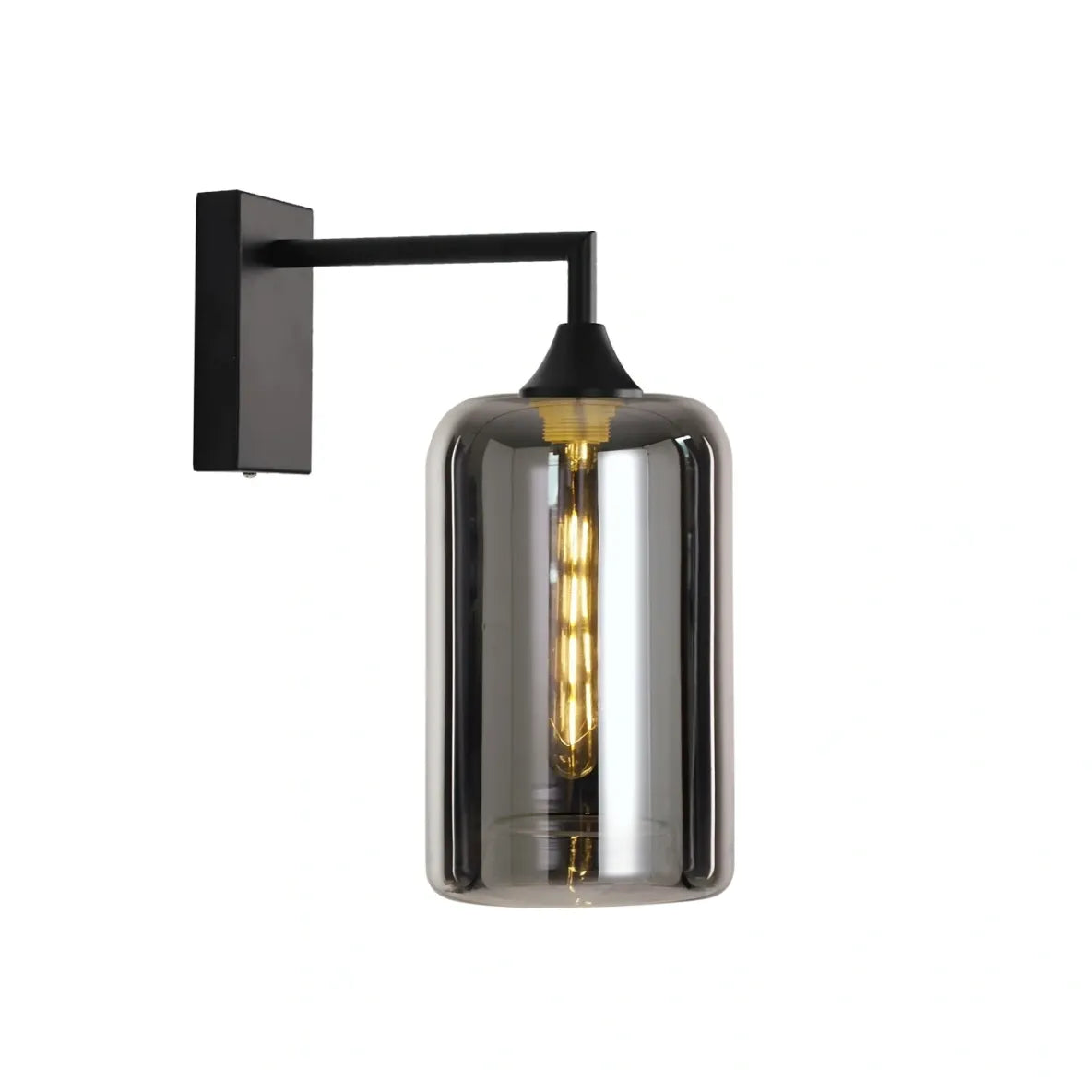 Murano Black Wall Light with Slim Cylinder glass