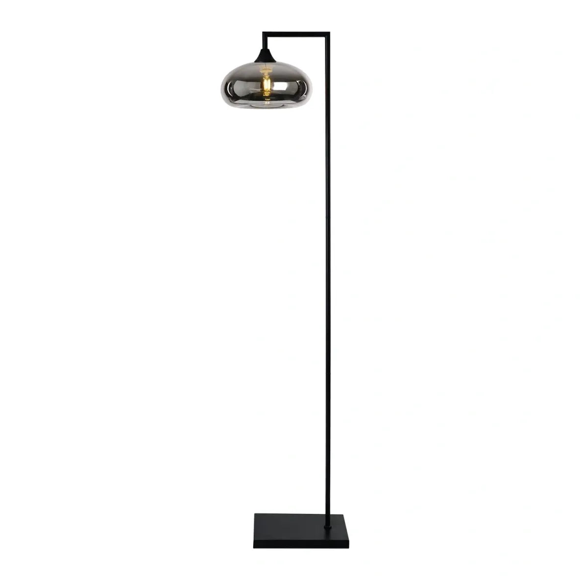 Murano Black Floor Lamp with Mushroom Glass Shade