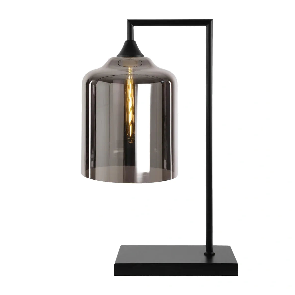 Murano Large Black Table Lamp with Glass Shade