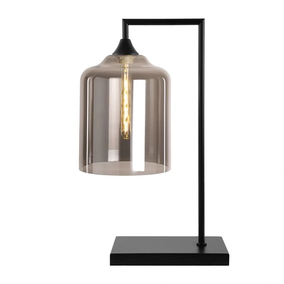 Murano Large Black Table Lamp with Glass Shade