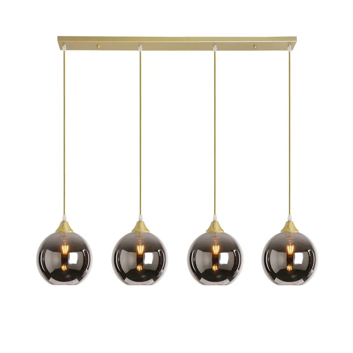 Murano 4 Light Gold Bar with Globe Glass shades