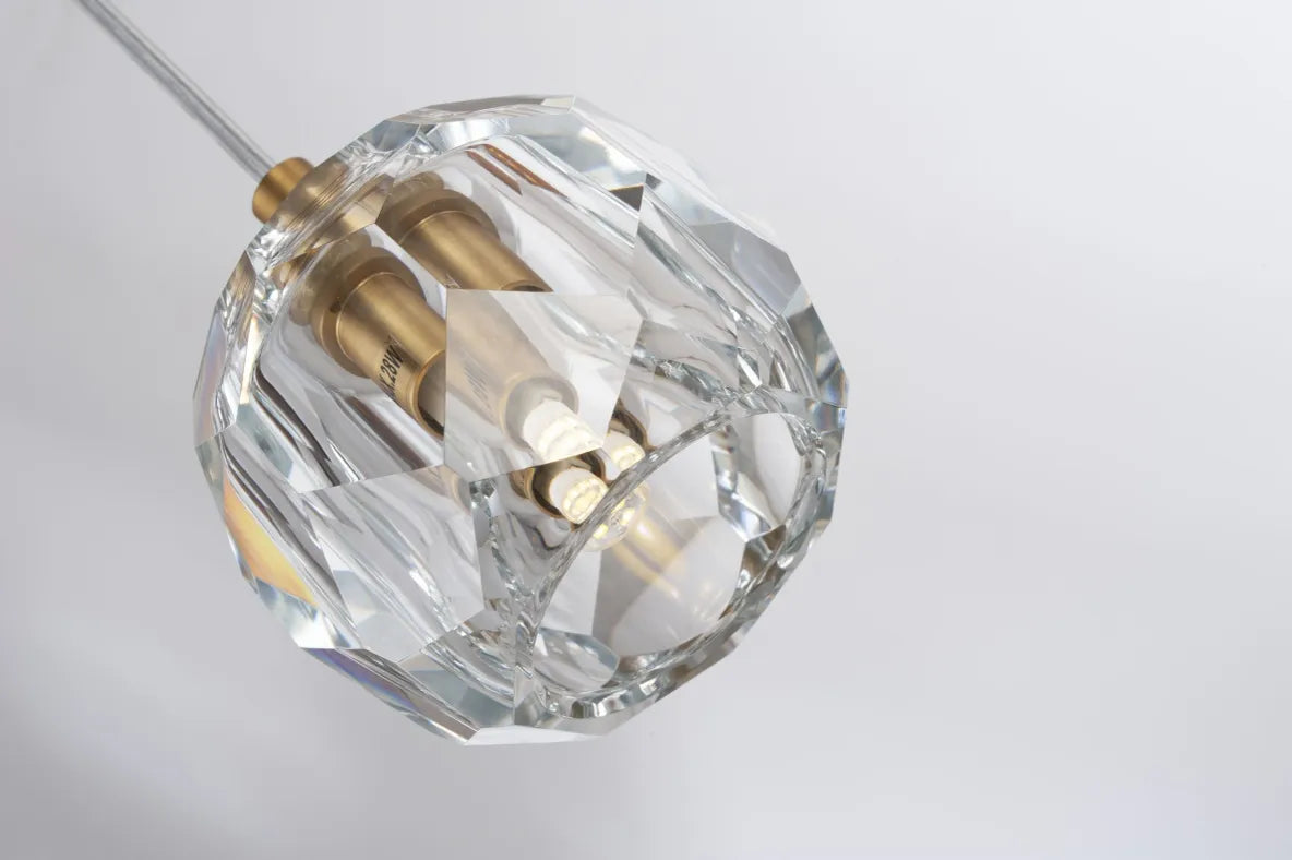 Burano Faceted Crystal 18 Light pendant Satin Brass/Gold