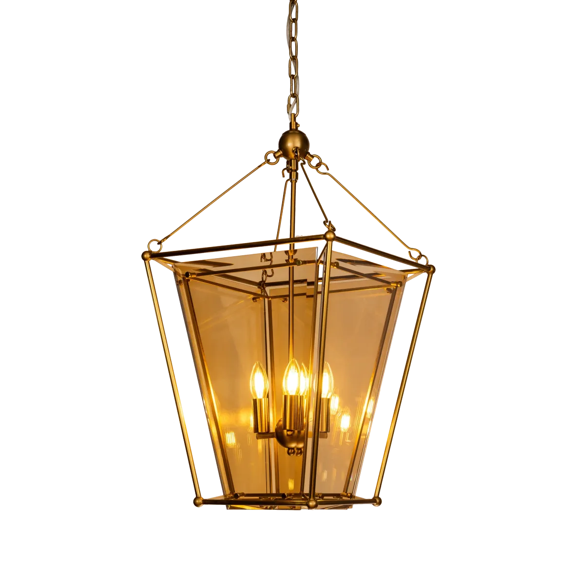 Venice 4 Light Amber Glass Lantern