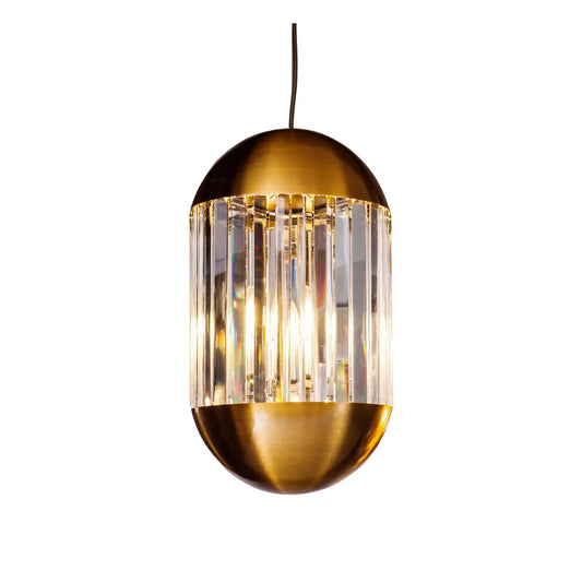Burano Crystal Bullet Pendant Gold/Brass Small