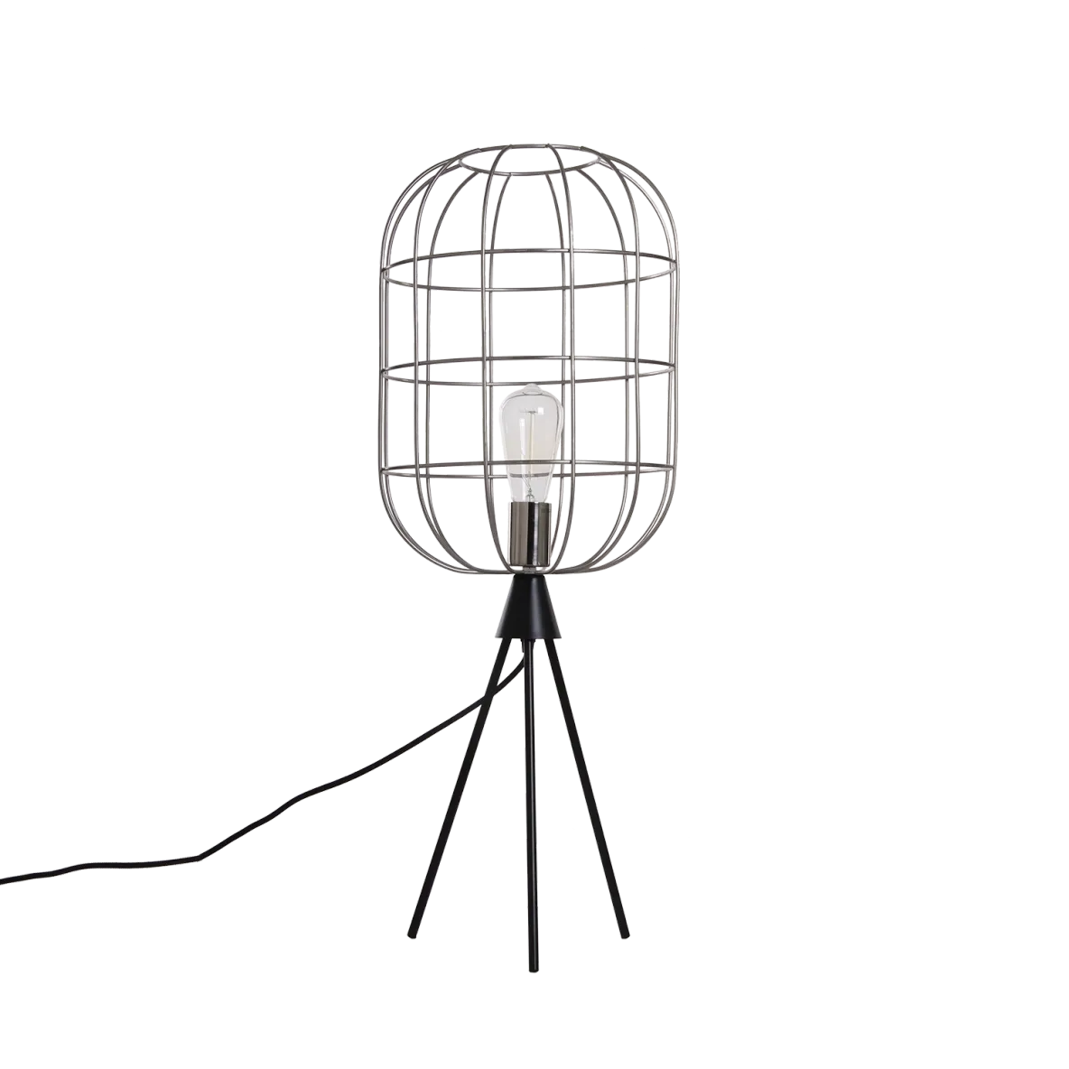 Torcello Wire Work Large Tripod Table Lamp Satin Nickel