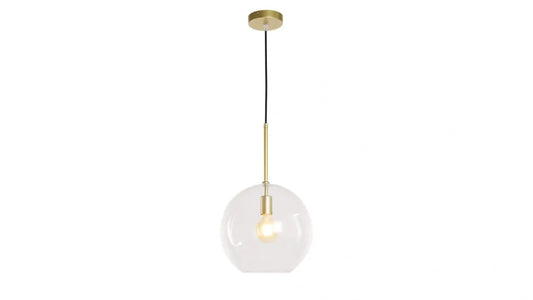 Torcello Gold Pendant with Hand Blown Glass Globe Shade