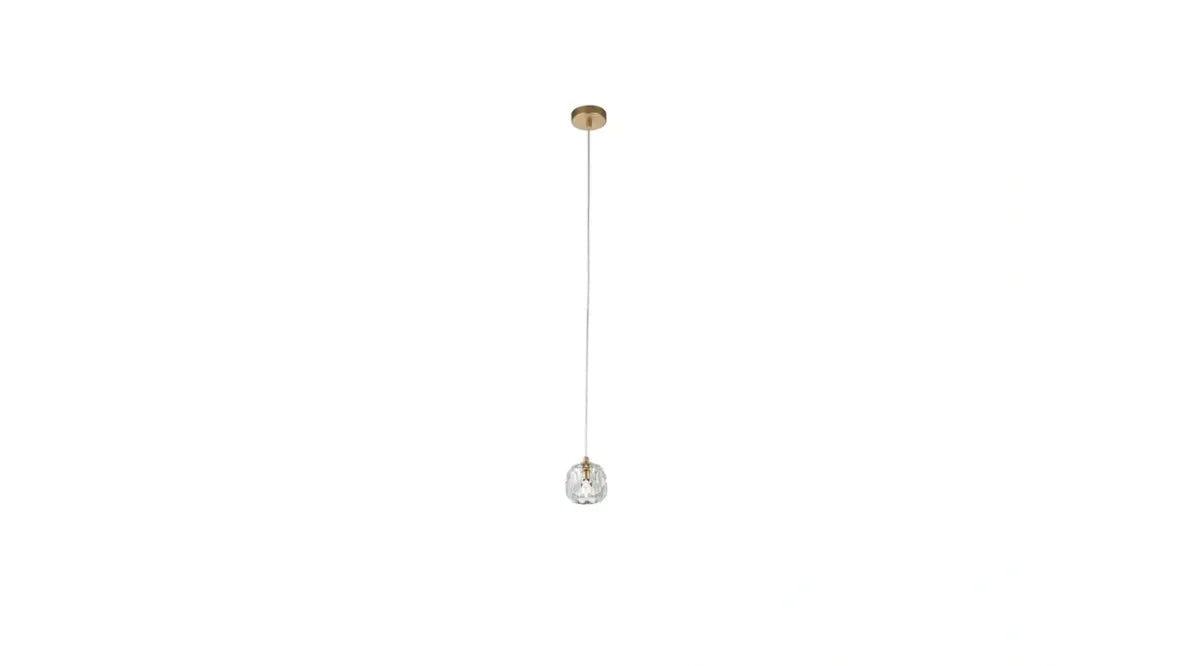 Burano Faceted Crystal Single pendant Satin Brass/Gold